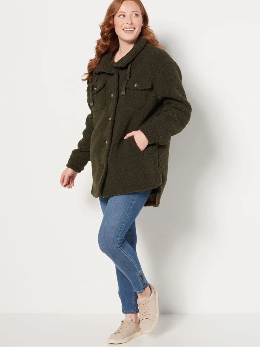 Koolaburra by UGG Sherpa Shacket | Olive/Taupe | Medium